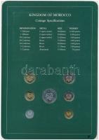 Marokkó 1974-1980. 1c - 5D 7xklf db, forgalmi szett felbélyegzett kartonlapon T:1
Morocco 1974-1980....