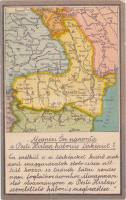 Megnézi Ön naponta a Pesti Hírlap háborús térképeit?; A romániai háború térképe; kiadja a Pesti Hírlap / Map of the Romanian war (kis szakadás / small tear)