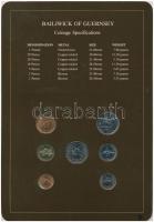 Guernsey 1979-1983. 1p - 1Ł 7xklf db, forgalmi szett felbélyegzett kartonlapon T:1
Guernsey 1979-198...