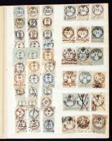 cca 1860-1880 51 db illetékbélyeg nagy címletekkel / 51 document stamps