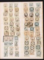 cca 1850-1880 62 db illetékbélyeg CM-es címletekkel / 62 document stamps with CM