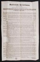 1852 A vasúton és távírdán elkövetett rongálások elleni védekezésről szóló császári rendelet / Order regulating the hooliganism on trains and against telegraph