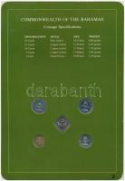 Bahamák 1969-1984. 1c - 25c 5xklf db, forgalmi szett felbélyegzett kartonlapon T:1
Bahamas 1969-1984...