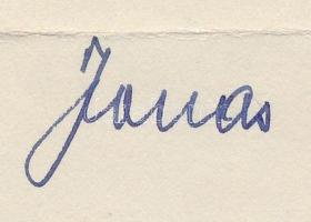 1960 Franz Jonas (1899-1974) osztrák elnök (1965-1974) aláírása német nyelvű levélen /

1960 The sig...