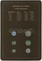 Ciprus 1983. 1/2c - 20c 6xklf db, forgalmi szett felbélyegzett kartonlapon T:1 
Cyprus 1983. 1/2 Cen...