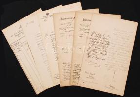 1896 Ferenc József-rend adományozásával kapcsolatos iratok, köztük a felterjesztés Ferenc József aláírásával /  1896 Documents regarding the awarding of the Order of Franz Joseph, among them with the recommendation, with the signature of Franz Joseph himself