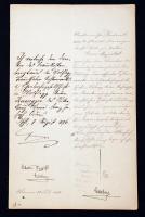 1896 Ferenc József-rend adományozásával kapcsolatos iratok, köztük a felterjesztés Ferenc József alá...