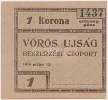 Budapest / Vörös Újság 1919. 1K T:I- kis szakadás