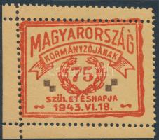 1943 Magyarország kormányzójának 75. születésnapja levélzáró (R)