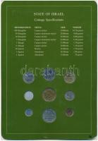 Izrael ~1980. 1A - 100S 9xklf db, forgalmi szett felbélyegzett kartonlapon T:1 
Israel ~1980. 1 Agor...