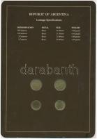 Argentína 1987. 1c - 50c 4xklf db, forgalmi szett felbélyegzett kartonlapon T:1 
Argentina 1987. 1 C...