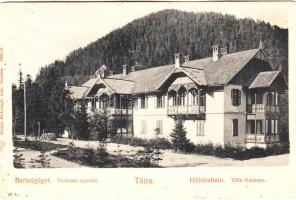 Tátra, Barlangliget, Vaskapu-nyaraló, kiadja Feitzinger Ede  1902/12. / villa