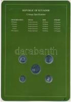 Ecuador 1988-1991. 50c - 50S 5xklf db, forgalmi szett felbélyegzett kartonlapon T:1 
Ecuador 1988-19...