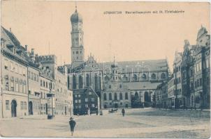 Augsburg, Maximiliansplatz, St. Ulrichskirche / square, church (fa)