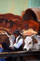 Meilinger Dezső (1892-1960): Kompon 1935. Tempera, karton, jelzett, újszerű keretben 70x80 cm