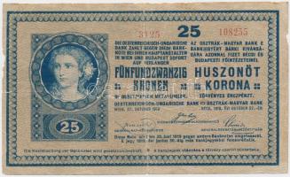 1918. 25K 3mm, hullámos hátlappal "Sopron Vármegye Fertőrákos Község 1906" felülbélyegzéssel T:III-