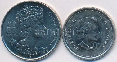Kanada 2002. 50c Ni "II. Erzsébet arany jubileum" + 2010. 25c Ni "A második világhábo...