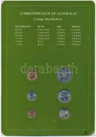 Ausztrália 1982-1983. 1c - 50c 6xklf db, forgalmi szett felbélyegzett kartonlapon T:1 
Australia 198...