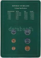 Írország 1980-1982. 1/2p - 50P 6xklf db, forgalmi szett felbélyegzett kartonlapon T:1 
Ireland 1980-...