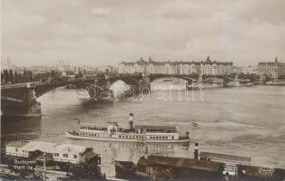 Budapest, Margit híd, gőzhajó, Divald