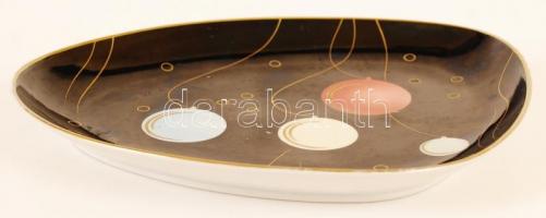 Weimar tálka készlet, matricás egyiken lepattanás, jelzett, 12×9 cm (6×), 18×25 cm