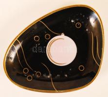 Weimar tálka készlet, matricás egyiken lepattanás, jelzett, 12×9 cm (6×), 18×25 cm