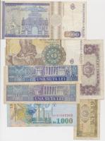 Románia 7db vegyes bankjegy T:III,III-
Romania 7pcs of mixed banknotes C:F,VG
