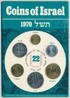 Izrael 1970. 1A - 1L "22 éves Izrael állam, Jeruzsálem Minta Szett" 6xklf, fémpénz szett dísztokban T:1 Israel 1970. 1 Agora - 1 Lira "22nd Anniversary of the State of Israel, Jerusalem Specimen Set" 6xdiff, coin set C:UNC