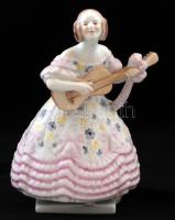 Herendi Déryné, kézzel festett, jelzett, hibátlan, m: 21 cm / Herend Mrs.Dery porcelain figure, hand painted, perfect condition