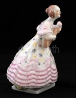 Herendi Déryné, kézzel festett, jelzett, hibátlan, m: 21 cm / Herend Mrs.Dery porcelain figure, hand...