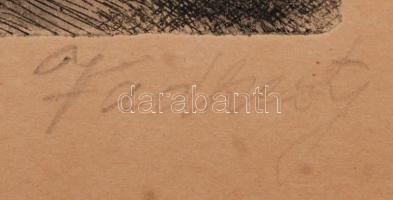 Vadkerty jelzéssel: Tabán, Holdvilág u. Rézkarc, papír, 22×15 cm