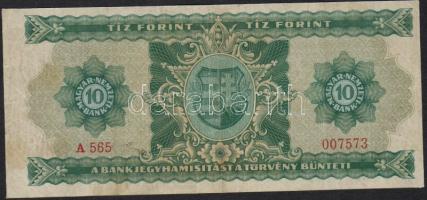 1946. 10Ft méretvariáns: 156x69mm (hivatalos méret 155x71mm) T:II halvány foltokkal