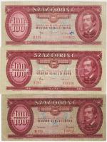 100Ft 1962. hátlapi nyomat lefelé csúszva, 1980. T:II, 1984. T:II+ Csak egyszer hajtva!