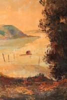 Tihanyi János Lajos (1892-1957): Balaton-part, olaj, vászon, jelzett, fa keretben, 69×100 cm