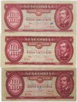 100Ft 1962. hátlapi nyomat lefelé csúszva, 1980. T:II, 1984. T:II+ Csak egyszer hajtva!
