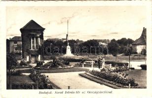 Budapest XXII. Budafok, Szent István tér, országzászló (EB)