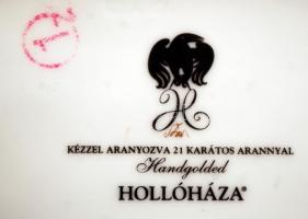 Hollóházi Szász Endre tervezte porcelán doboz, szita, jelzett, hibátlan, 13,5×8,5 cm