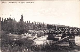 Galgóc, Gróf Erdődy várkastély a vághíddal, Bródy Simon kiadása / castle, bridge