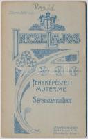 Tusnádfürdő vasútállomása, keményhátú fotó, Incze Lajos sepsiszentgyörgyi műterméből, hátulján felir...