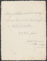 1938 Magdolnaváros (ma: Angyalföld) evangélikus templomának harangja, fotó, hátulján feliratozva, 11...