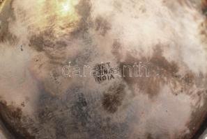 Indiai teáskanna(15x31 cm), kis kiöntő és cukortartó tető nélkül, jelzett (MET E.R.N.S.), összesen: ...