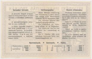 1903. "Felvidéki Iparkiállítás Zsolnán" sorsjegy 50f értékben T:II