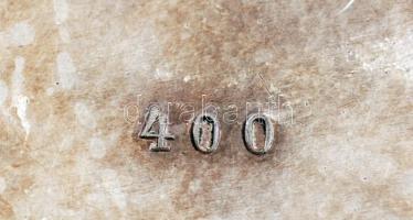 Szecessziós ón tálca, restaurált, hibás, 25×19 cm