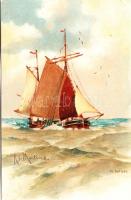 'In full sail' litho s: Martino (small tear)