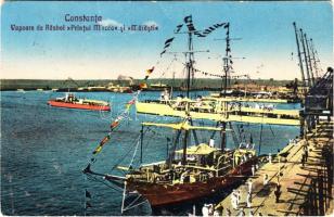 Romanian battleships 'Printul Mircea' and 'Marasti' at Constanta port