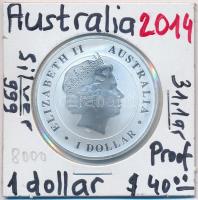 Ausztrália 2014. 1$ Ag "Bordás krokodil" T:BU Australia 2014. 1 Dollar Ag "Saltwater crocodile" C:BU