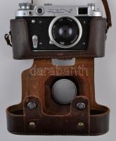 Fed 2 35 mm-es orosz fényképezőgép, szép állapotban, bőr tokban