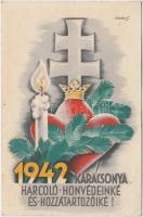 1942 Karácsonya a harcoló honvédeinké és hozzátartozóiké; Leventeifjúság Honvédkarácsonya / WWII Hungarian military christmas s: Légrády (EK)