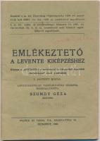 1939 Szundy Géza: Emlékeztető a levente kiképzésre. 61p.