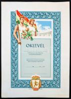 cca 1950 2 db kitöltetlen szocreál sport díszoklevél